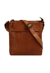SPIKES & SPARROW® - Umhängetasche Echt Leder - cognac