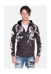 CIPO & BAXX® - Sweatshirts mit indigenem Allover-Print, CL-263 - schwarz