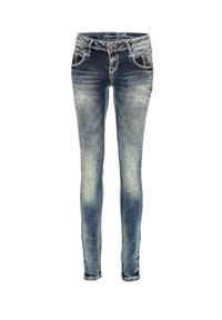 CIPO & BAXX® - Jeans mit niedriger Taille in Straight Fit, WD153 - JEANSBLAU