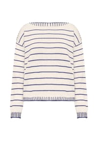 CARTOON - Strickpullover, U-Boot-Ausschnitt, für Damen - 8813 D.BLUE/CREAM