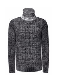 RUSTY NEAL® - Rollkragenpullover im angesagten Strickdesign - Schwarz