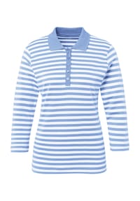 GALERIA - Poloshirt "Tilda", 3/4-Arm, Pima-Baumwolle, für Damen - BLACK-WHITE
