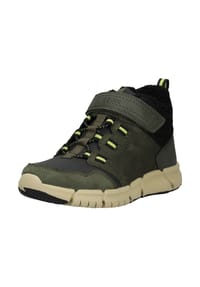 GEOX - Leder/Synthetik Stiefelette - Schwarz/Grün