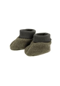 maximo® - GOTS BABY-Schuhe, Wollfleece Strickbund - beigemeliert