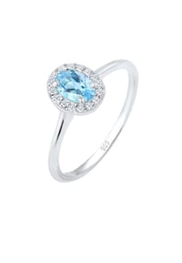 elli. DIAMONDS - Ring Verlobungsring Topas Diamant (0.08 Ct.) 925 Silber - Silber