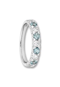 ONE ELEMENT Shine Bright Line - Zirkonia & Blau Topas Ring aus 925 Silber - silber