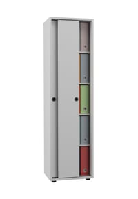 VCM. - Büroschrank mit 5 Fächern | moderner Aktenschrank mit Schiebetüren | Maße ca. H. 168 x B. 49 x T. 38 cm – Ulas 5-Fach - Anthrazit