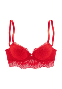 S.Oliver Red Label - Push-Up-BH, florale Spitze, verstellbare Träger, für Damen - 776 PINK