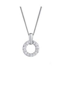 elli. DIAMONDS - Halskette Kreis Laborgezüchteter Diamant Weiß (0.052 Ct) 925 Sterling Silver - Silber