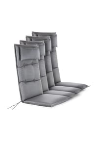 Aspero® - 4 Hochlehner Stuhlauflagen Sitzpolster - Anthrazit