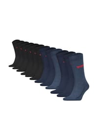 Levi's® - Herren Socken 12er Pack- Regular Cut Batwing, ECOM, Logo, einfarbig - Blau
