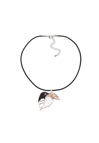 Steuer Modeschmuck - Anhänger mit Kette Metall - schwarz