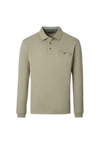 CASAMODA - Herren Polo-Shirt Langarm gestreift - Beige