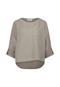 CARTOON - Leinenbluse, Ärmelaufschlag, Brusttasche, für Damen - 5632  MULLED BASIL