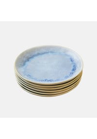 LOBERON - Dessertteller 6er Set Vionette blau/weiß - blau/weiß