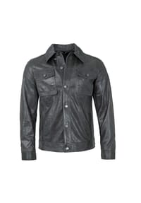 FREAKY NATION® - Herren Lederjacke Lammleder grau-blau - grau-blau