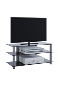 VCM. - TV Möbel | Lowboard | Kabelführung | Maße H. 45 x B. 95 x T. 40 cm | Fernseh Möbel - Netasa - Schwarzglas