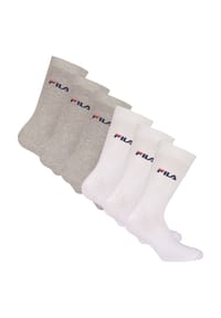 FILA - Unisex Socken, 6er Pack - Crew Socks, Strümpfe, Street, Sport (2x 3 Paar) - Blau