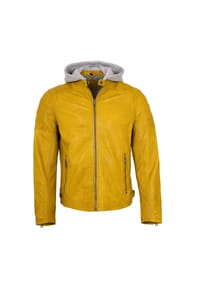 Mauritius LEATHERWEAR - Herren Lederjacke Bikerjacke Lammnappa gelb - curry