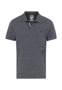 camel active - Kurzarm Poloshirt aus nachhaltigem Baumwollmix - Blau