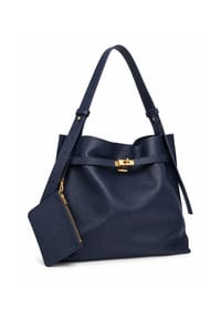 collezione alessandro® - Schultertasche Roma aus softem Leder, Made in Italy - blau