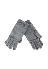 nitzsche - Fingerhandschuhe, Rippbündchen, für Damen - 1845 GRAU