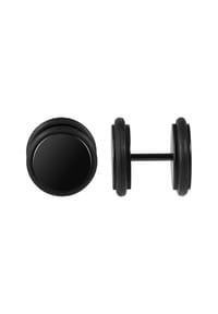 Adelia's - Adelia's Unisex Ohrstecker aus Edelstahl Ø 12 mm - schwarz
