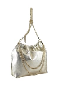 collezione alessandro® - Umhängetasche Chicca aus echtem Leder, Umhängebeutel - gold