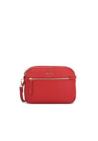 kazar - Rote Lederhandtasche mit drei Fächern - Rot