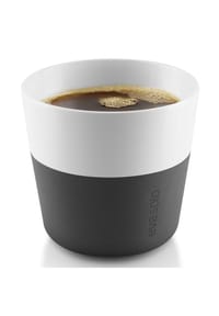 eva solo - Caffé Lungo-Becher, Porzellan/Silikon, Schwarz, 230 ml, 2er-Set - Schwarz