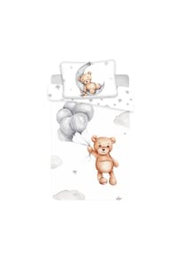 COFI - Kinderbettwäsche – Bettbezug 100x135 cm & Kissenbezug 40x60 cm - Weiß 100x135cm