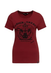 QUEEN KEROSIN - Print-Shirt mit vintage Helloween Front Print Trick Or Treat - terra