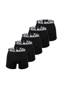 Real Madrid - Herren Boxershorts, 5er Pack - Boxer Briefs, Baumwollmischung, Logobund, einfarbig - Schwarz