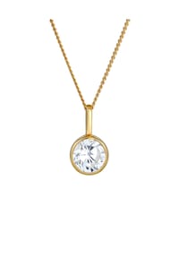 elli. PREMIUM - Halskette Solitär Zirkonia 585 Gelbgold - Gold