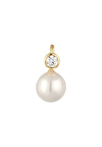 Nenalina - Anhänger Zirkonia Muschelkernperle Klassisch 925 Silber - Gold