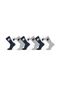 STARTER® - Unisex Socken, 9er Pack - Crew Socks, Logo, Baumwollmischung - Dunkelblau/Weiß/Grau