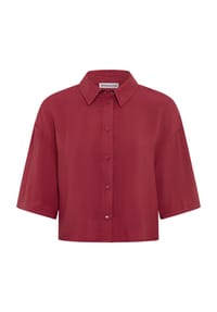 MANGUUN - Hemdbluse, Halbarm, für Damen - 1 FLIEDER BLUME
