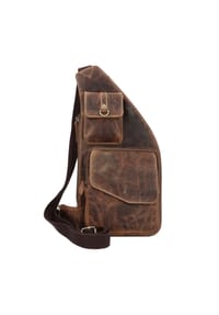 GREEN BURRY Vintage - Vintage Umhängetasche Leder 20 cm - brown