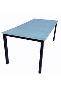 VCM. Gartentisch aus Glas und Aluminium | Esstisch | ca. H. 73 x B. 140 x T. 80 cm | Anthrazit | Balkontisch Gartenmöbel - VCM Miami - Mattglas
