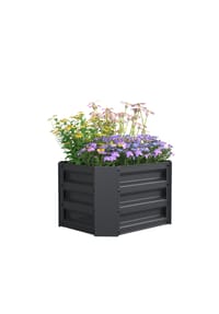 VCM. - Metall Hochbeet rechteckig | stehender Pflanzkasten | Gartenbeet für Garten Terasse | Pflanzbeet H. 30 x B. 50 x. T. 40 cm | Galdo M - Schwarz