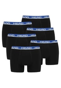 HEAD® - Herren Boxershort, 6er Pack - Basic, Baumwoll Stretch, einfarbig - Anthrazit/Gelb