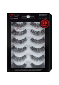 red cherry EYELASHES - Bandwimpern 217 - 6 Pairs - schwarz