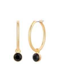 Luluandjane - Creolen gelbgold Glaskristall schwarz - gelbgold