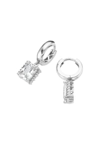 SMART JEWEL® - Klappcreolen mit Zirkonia und Kristallsteinen, Silber 925 - blau