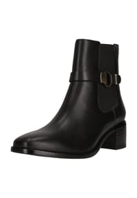 CLARKS® - Ankle Boots Wreen Buckle mit Karree-Spitze und Blockabsatz 5 cm - 1216 Black Leather