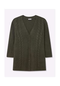 sheego - Cardigan - khaki-ecru-meliert