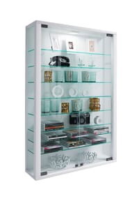 VCM. - Glasvitrine hängend | Vitrine Glas mit ESG-Sicherheitsglas | Maße: H. 91 x B. 59 x T. 18 cm | Hängevitrine Glas | Modern und platzsparend | Glas Vitrinenschrank - Vitrosa Mini - 