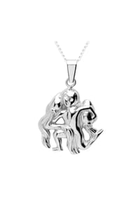 OSTSEE-SCHMUCK® - Kette mit Anhänger , Tierkreiszeichen Wassermann , Silber 925/000 - silber