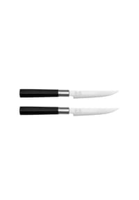 KAI - Wasabi Black Messer-Set, 2er Set, Steakmesser, Edelstahl, 12 cm - silber