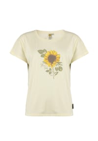ROADSIGN® australia - Damen T-Shirt Sunflower mit floralem Frontprint, weiche Baumwolle, lässiger Schnitt für Alltag und Freizeit - gelb